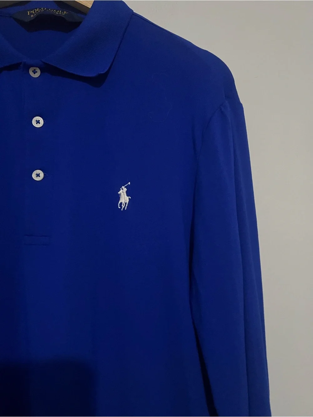 Polo by Ralph Lauren Long Sleeve Polo Shirt - Royal Blue with White Pony